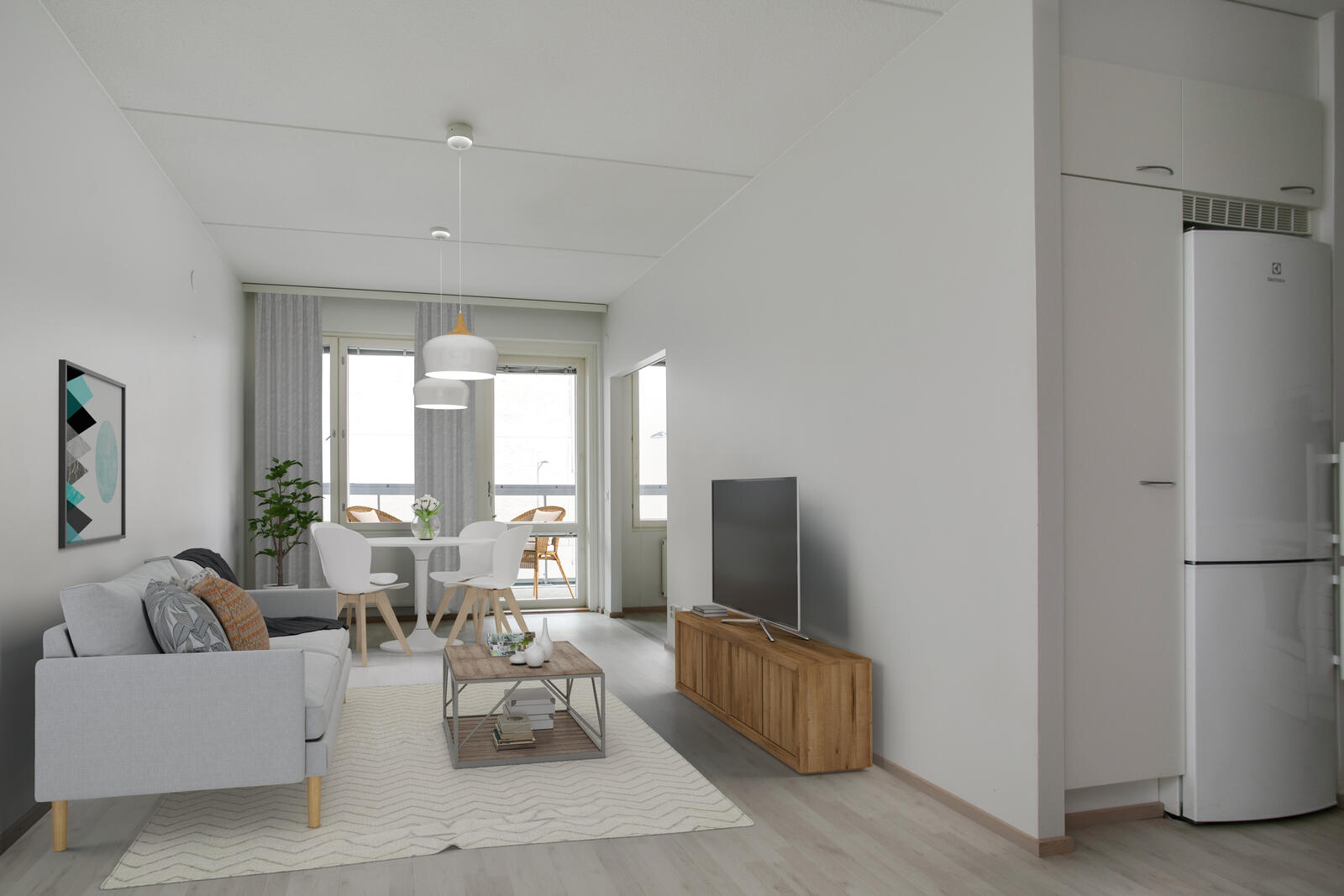 Pääkuva: Digistailattu huoneistokuva.