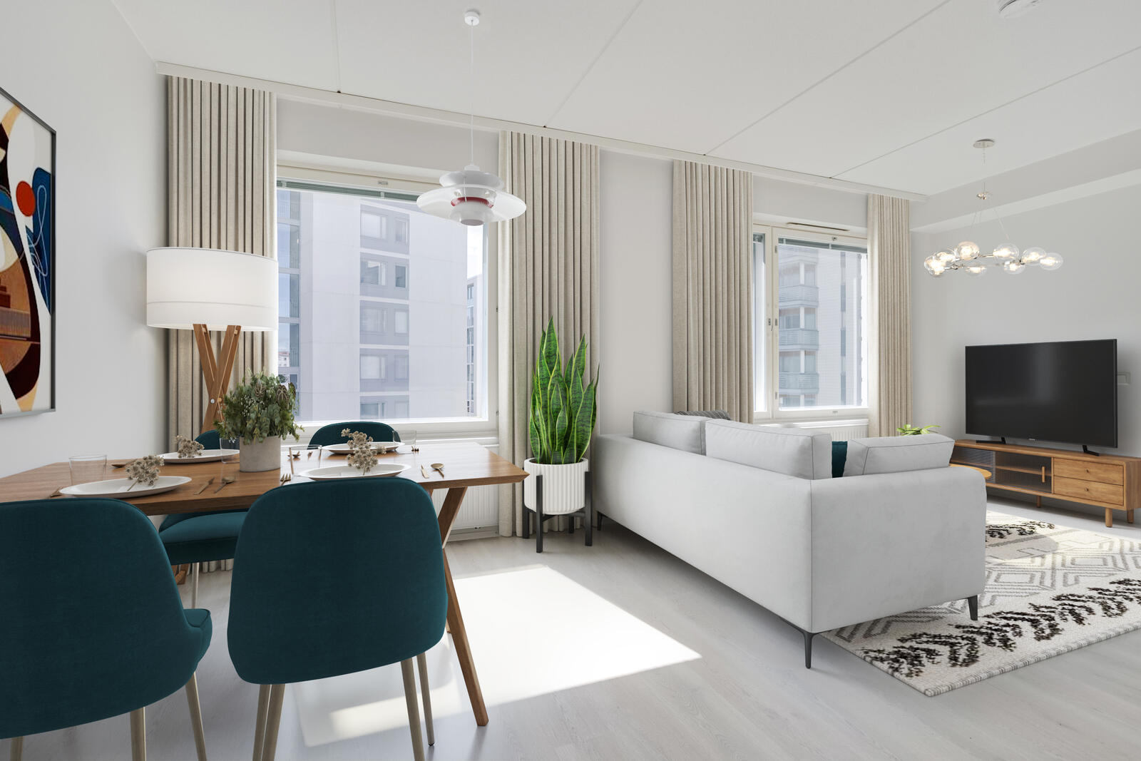 Pääkuva: digistailattu huoneisto.