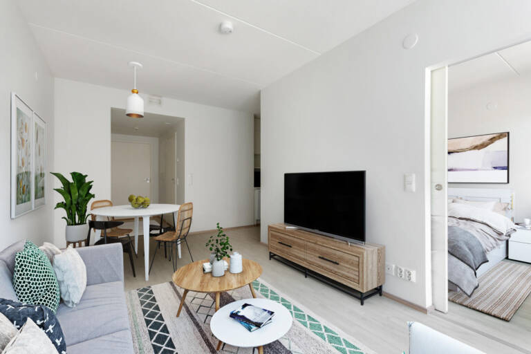 Pääkuva: digistailattu huoneistokuva.