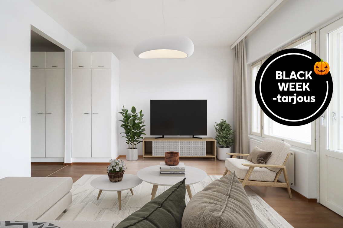 Pääkuva: digistailattu huoneistokuva.