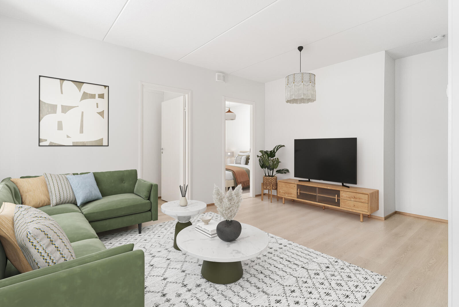 Pääkuva: digistailattu huoneistokuva.