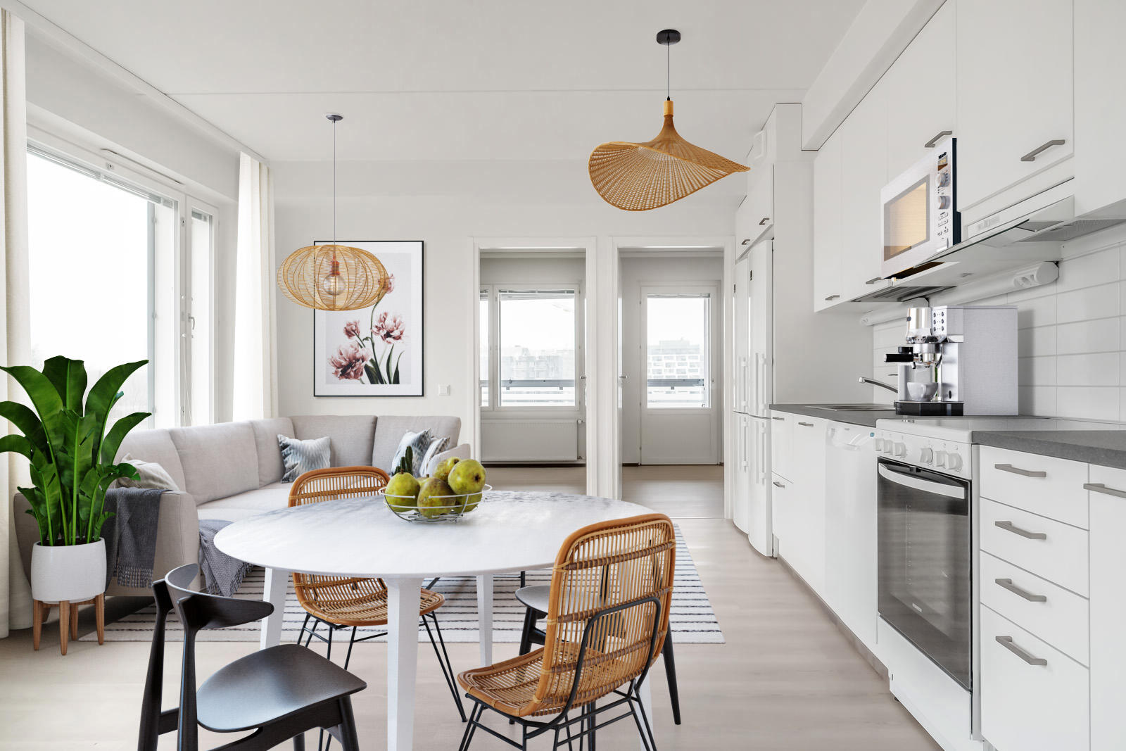 Pääkuva: digistailattu huoneistokuva.