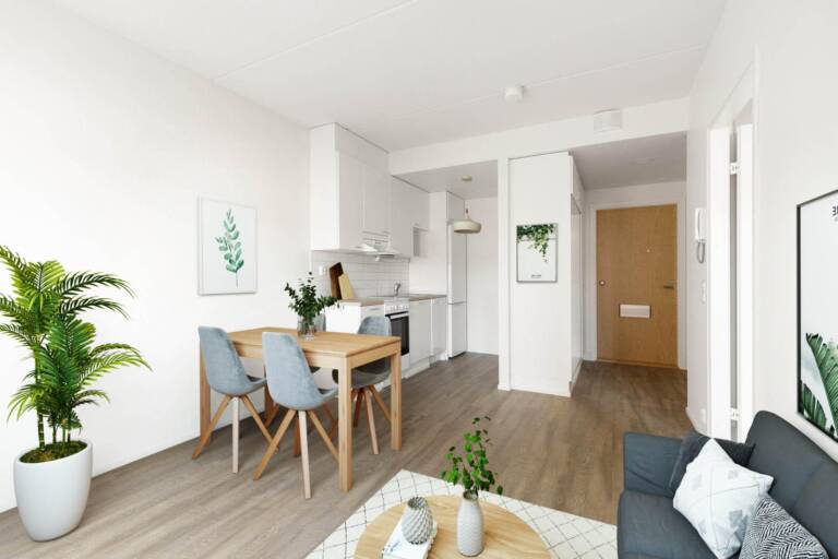 Pääkuva: digistailattu huoneistokuva.