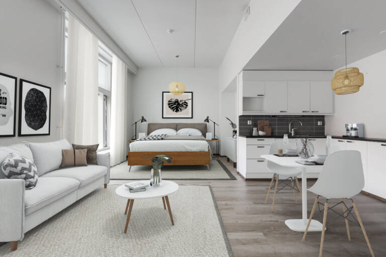 Pääkuva: digistailattu huoneisto.