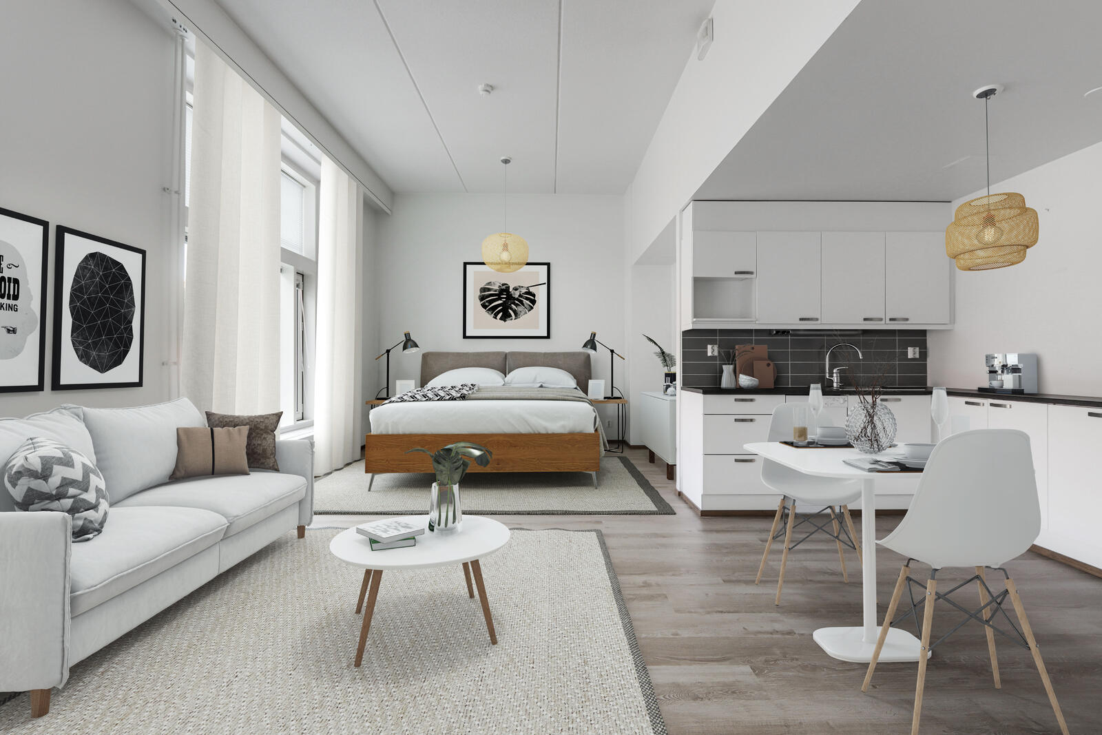 Pääkuva: digistailattu huoneisto.