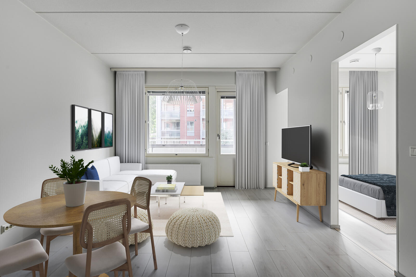 Pääkuva: digistailattu huoneistokuva.