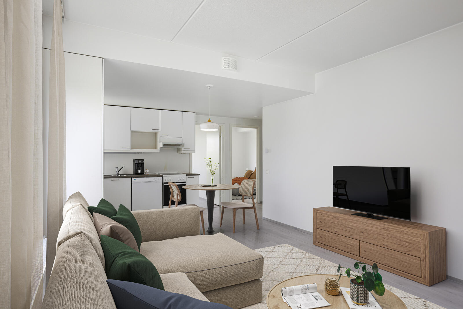 Pääkuva: digistailattu huoneistokuva.