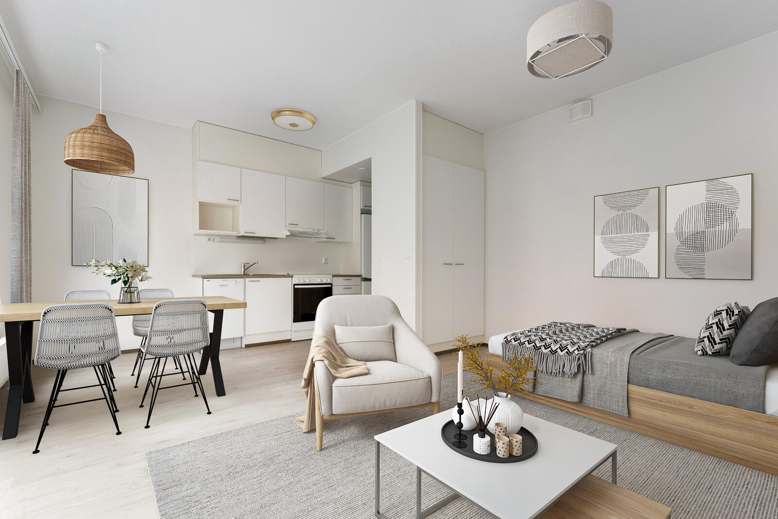 Pääkuva: digistailattu huoneisto.