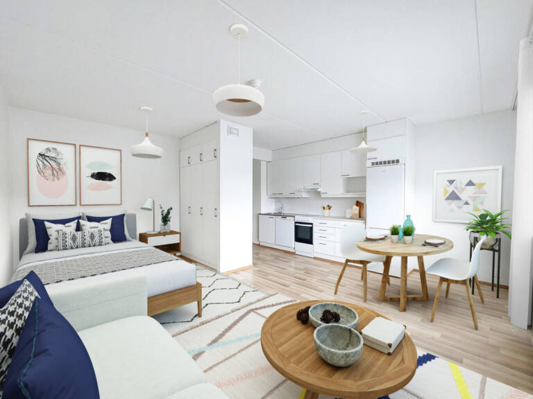 Pääkuva: digistailattu huoneisto.