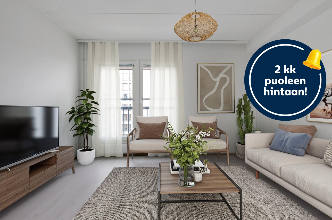 Pääkuva: digitaalinen sisustus. 2kk puoleen hintaan -logo