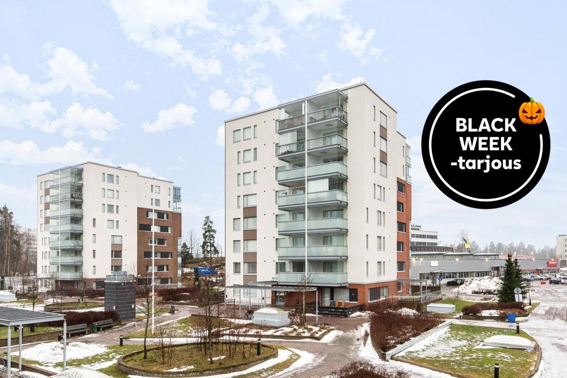 Pääkuva: julkisivukuva. Kampanjakuvake: Black Week -tarjous.