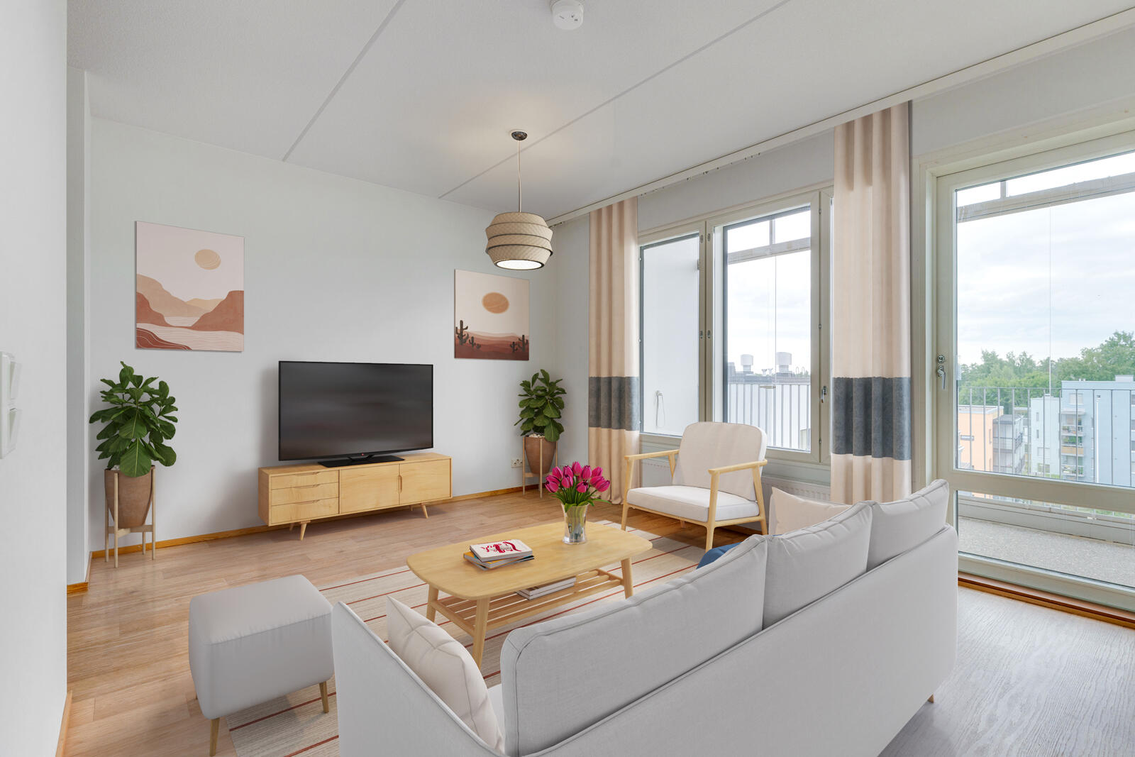 Pääkuva: digistailattu huoneistokuva.