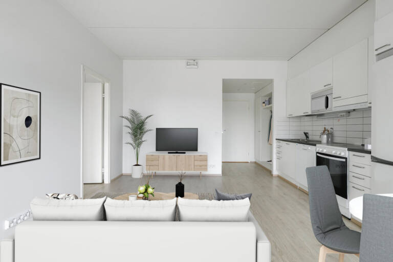 Pääkuva: digistailattu huoneistokuva.