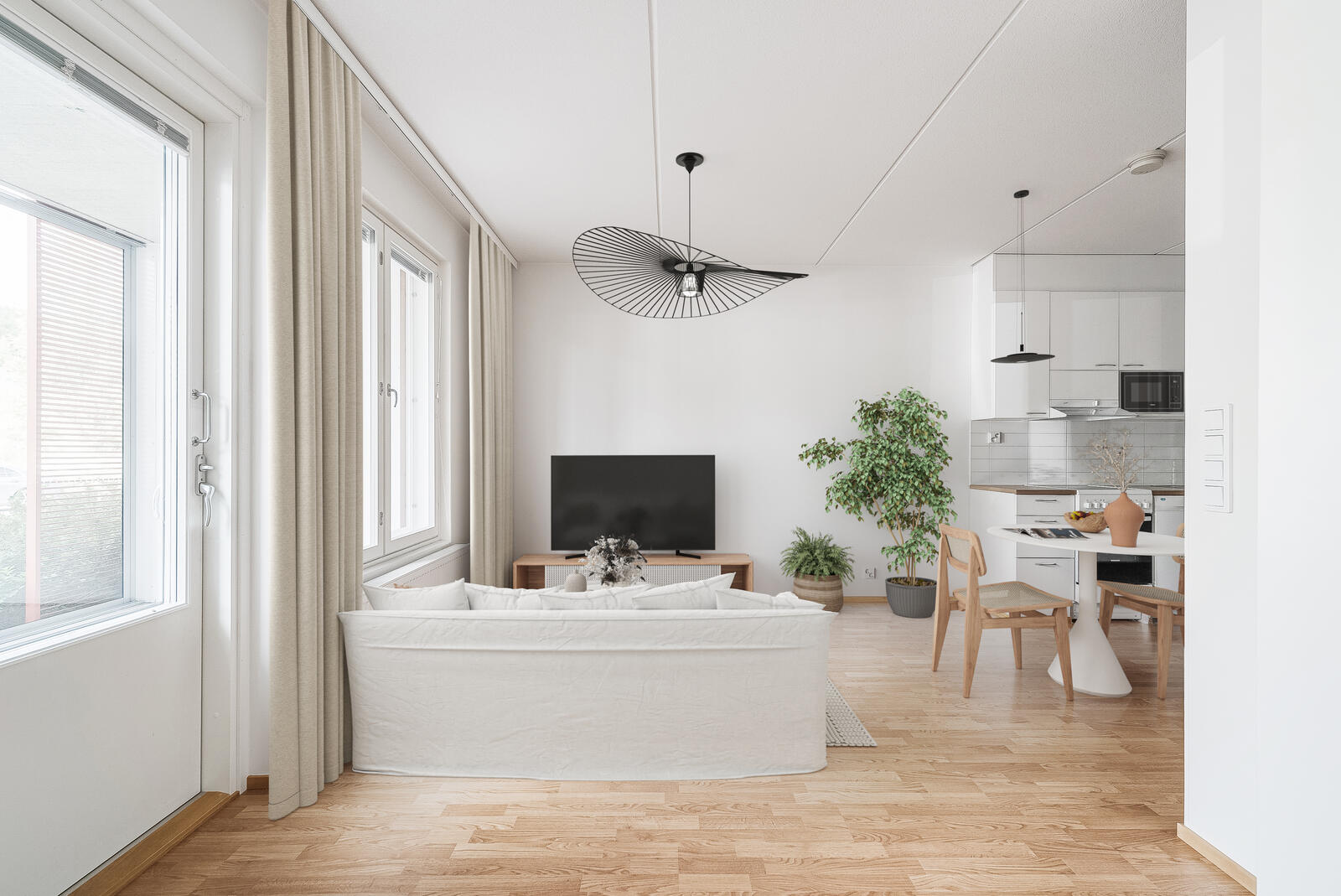 Pääkuva: digistailattu huoneistokuva.