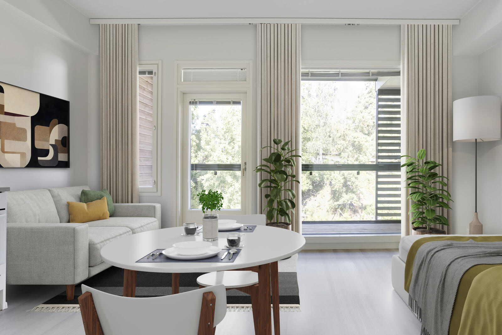 Pääkuva: digistailattu huoneisto.