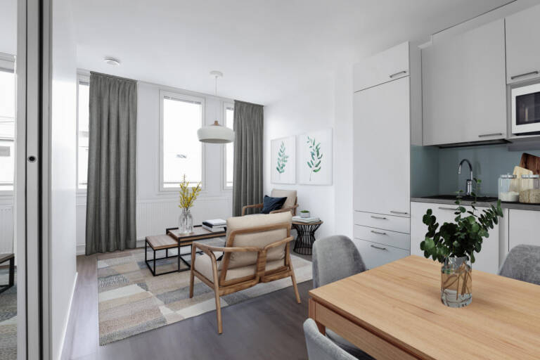 Pääkuva: digistailattu huoneistokuva.