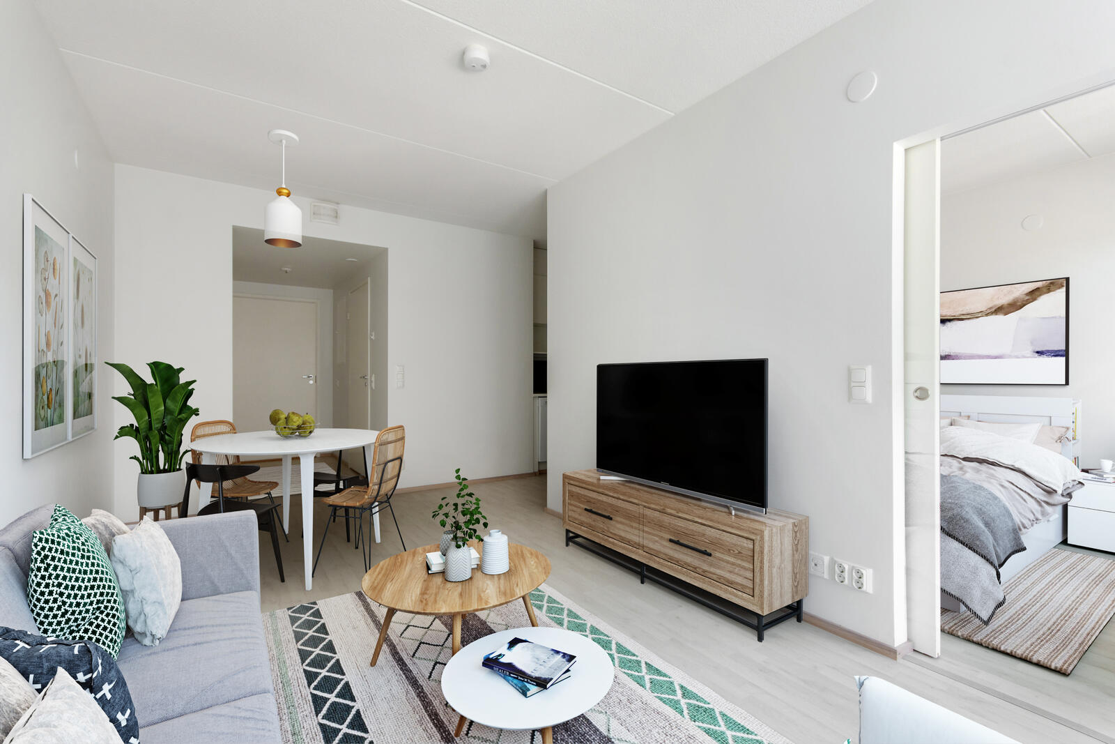 Pääkuva: digistailattu huoneistokuva.