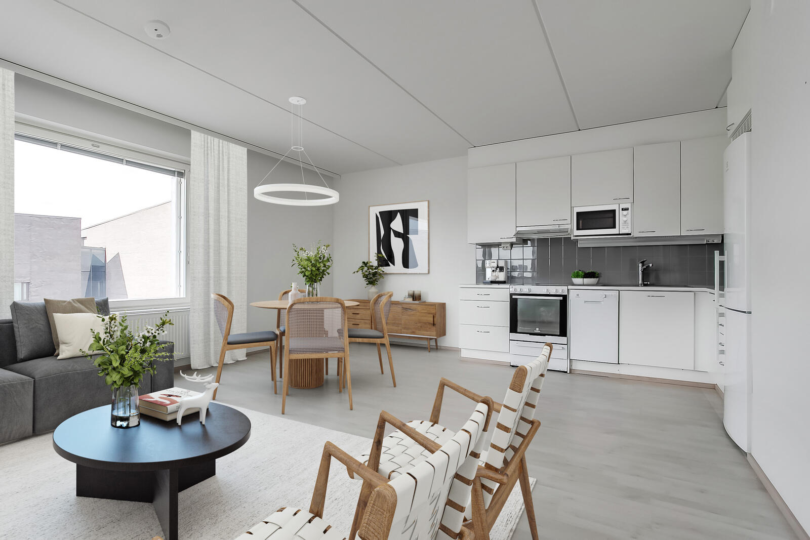 Pääkuva: digistailattu huoneistokuva.