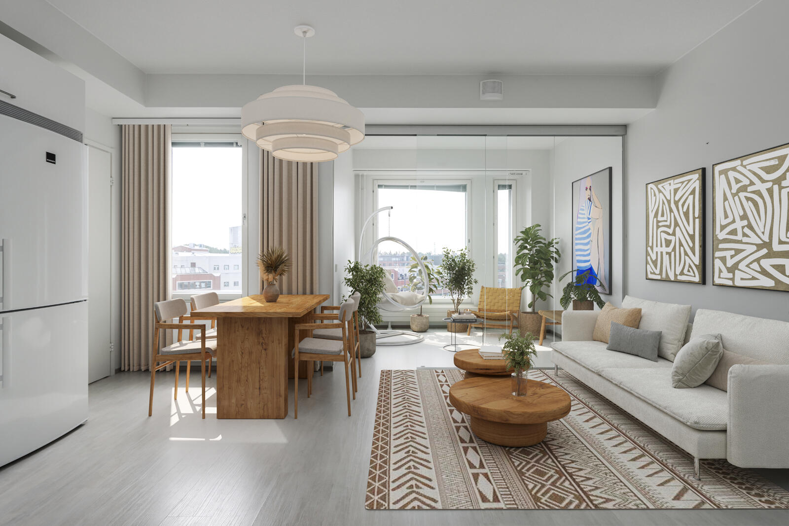 Pääkuva: digistailattu huoneistokuva.