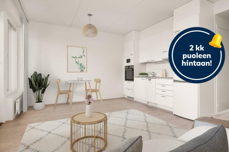 Pääkuva: digitaalinen sisustus. 2kk puoleen hintaan -logo.