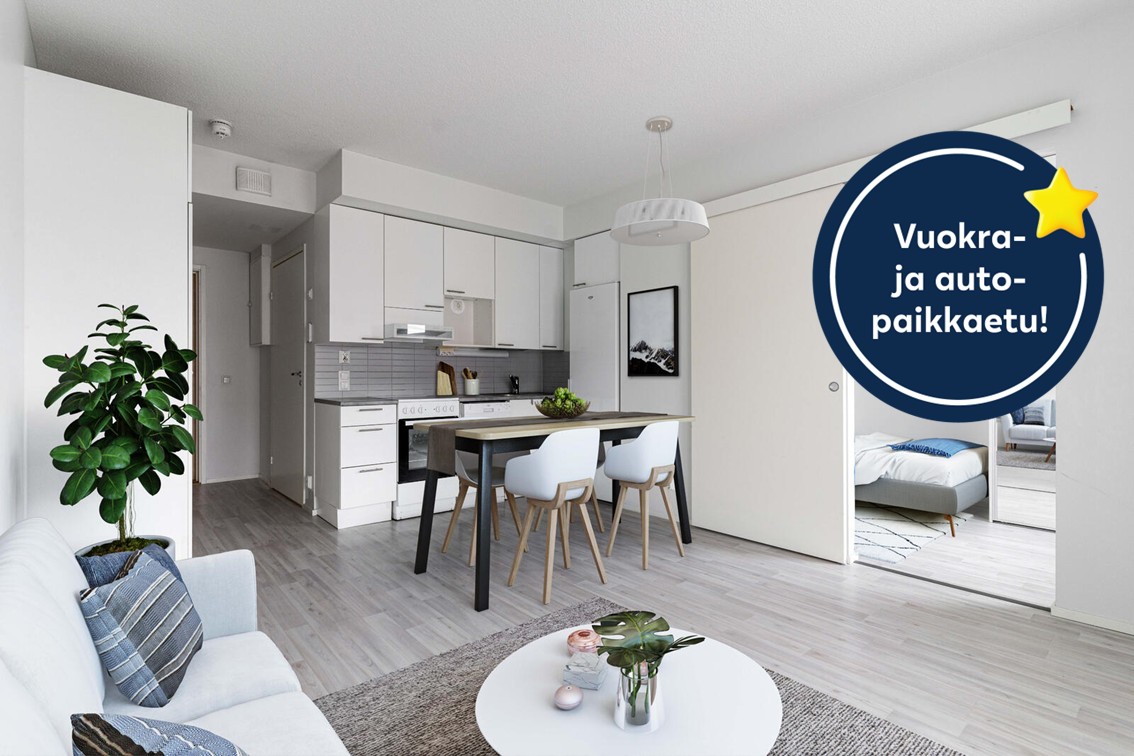 Pääkuva: digistailattu huoneistokuva.