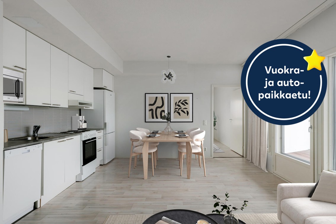 Pääkuva: digistailattu huoneistokuva.