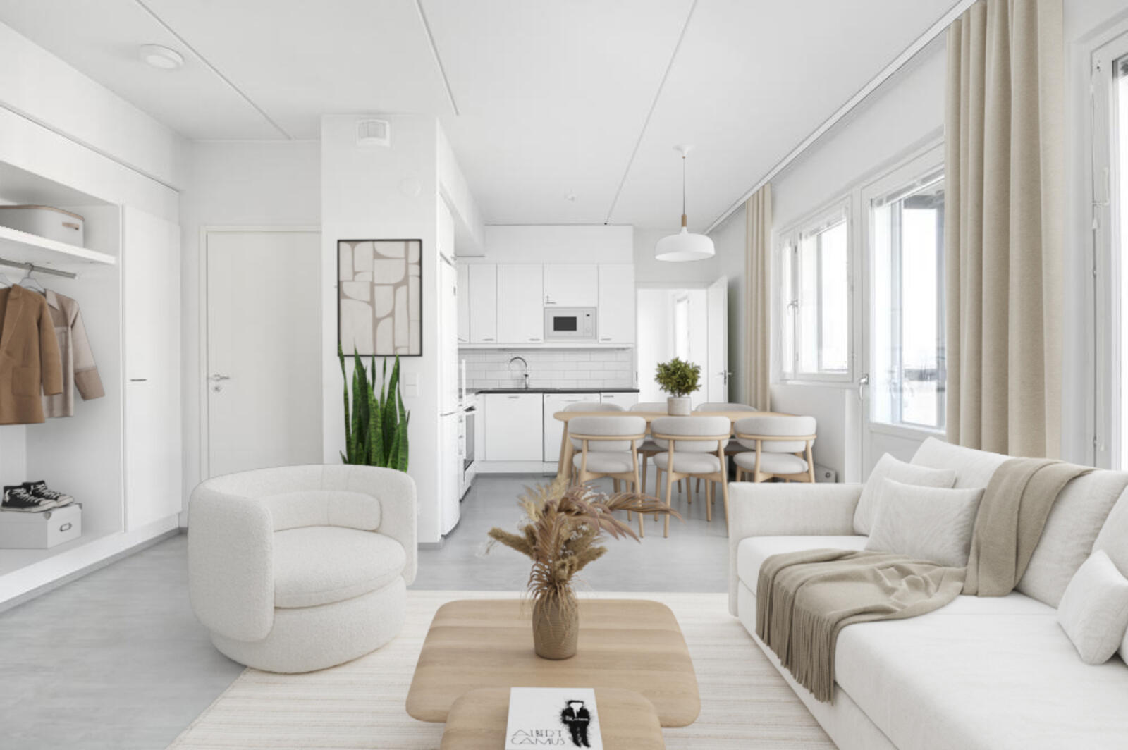 Pääkuva: digistailattu huoneistokuva.