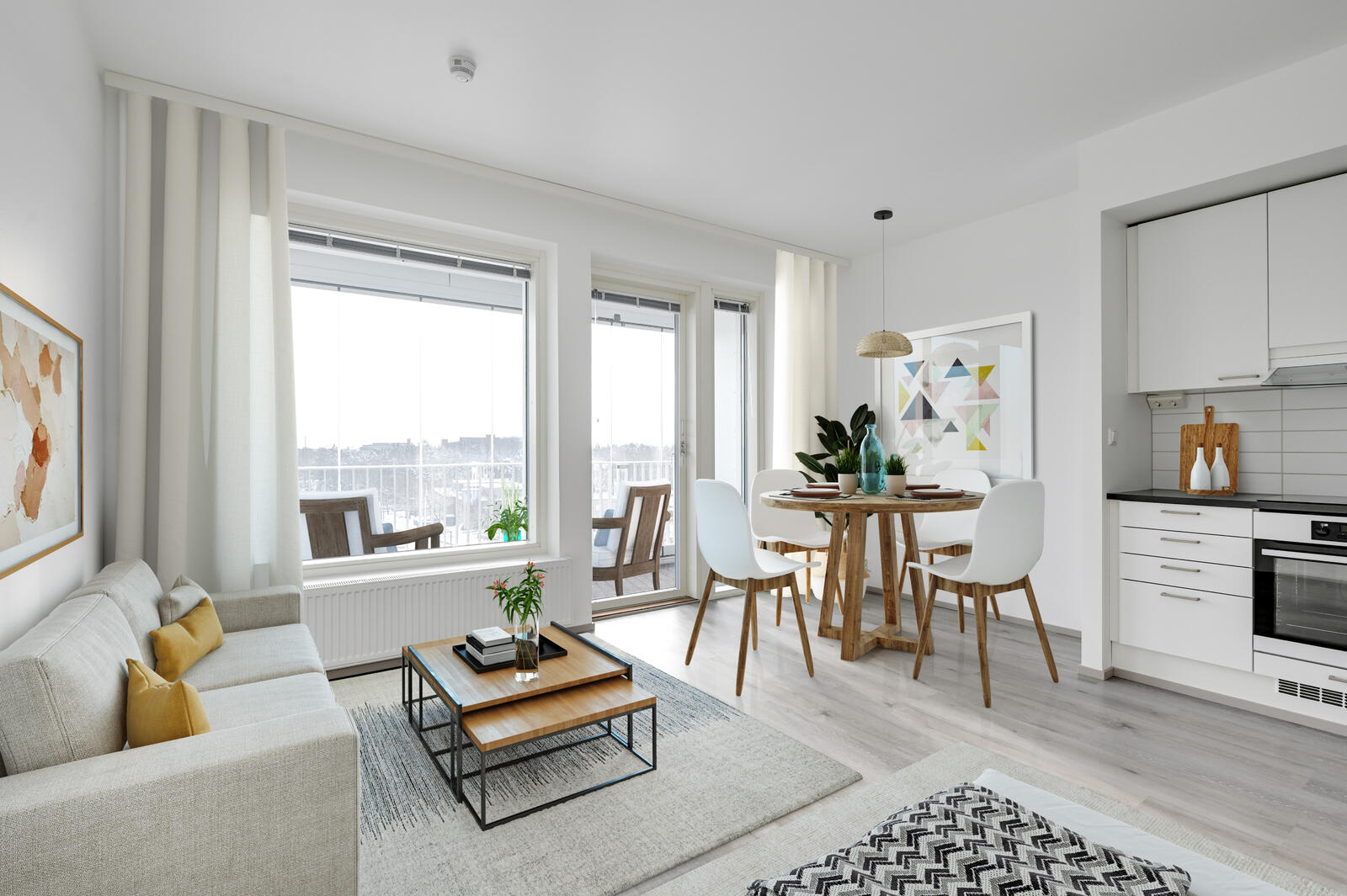 Pääkuva: digistailattu huoneistokuva.