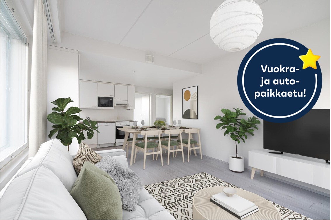 Pääkuva: digistailattu huoneistokuva.