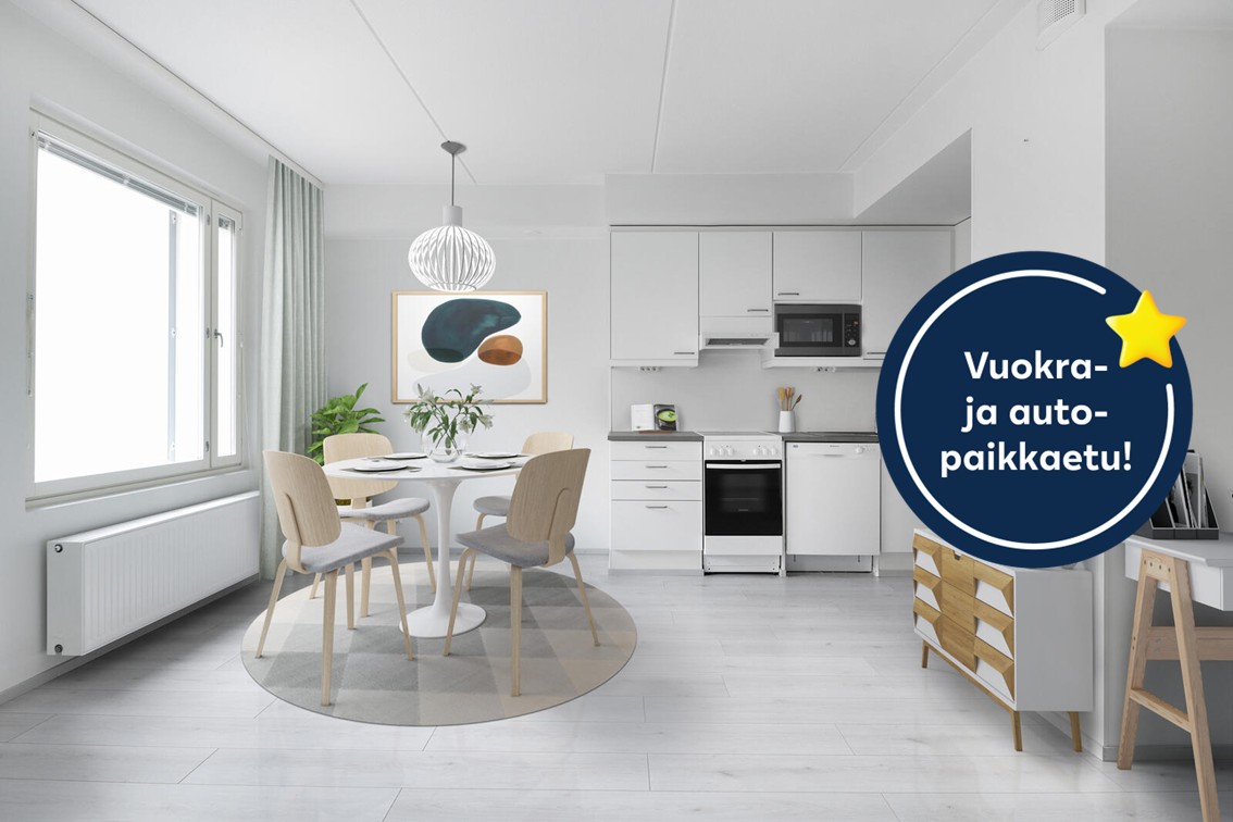 Pääkuva: digistailattu huoneistokuva.