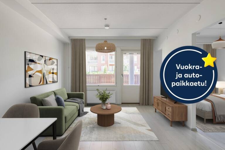 Pääkuva: digistailattu huoneistokuva.