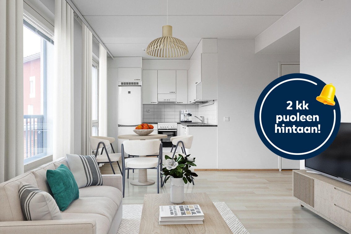 Pääkuva: digistailattu huoneistokuva.