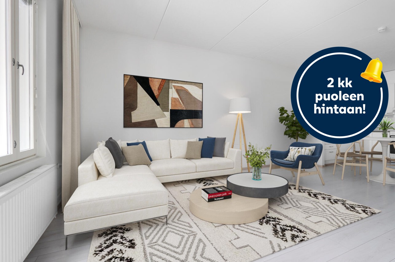 Pääkuva: Digitaalinen sisustus. 2kk puoleen hintaan -logo.