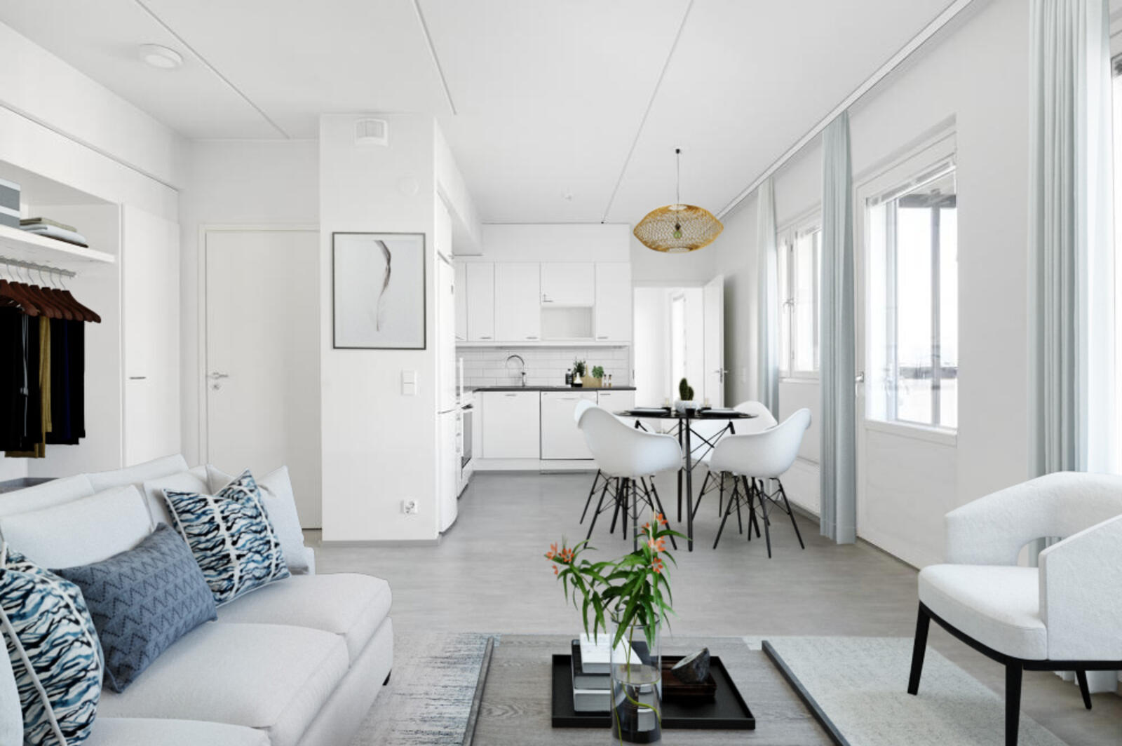 Pääkuva: digistailattu huoneistokuva.