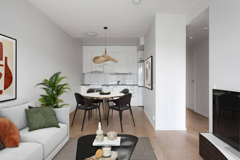 Pääkuva: digistailattu huoneistokuva.