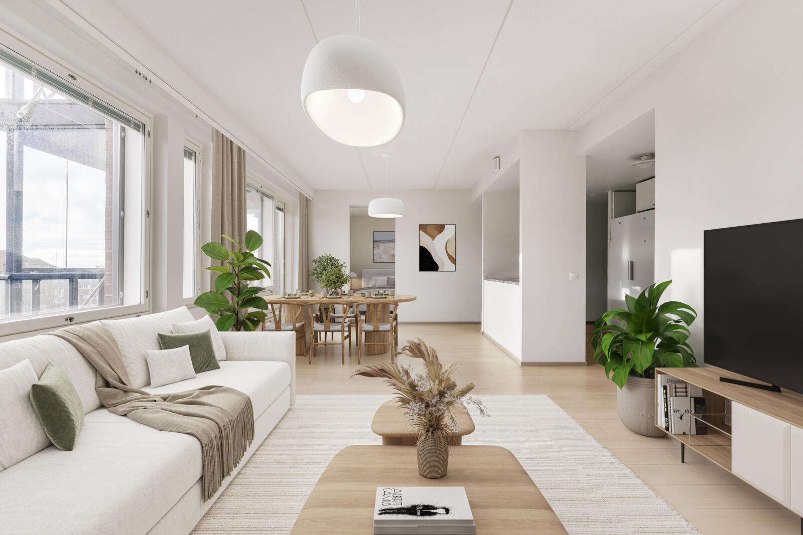 Pääkuva: digistailattu huoneistokuva.