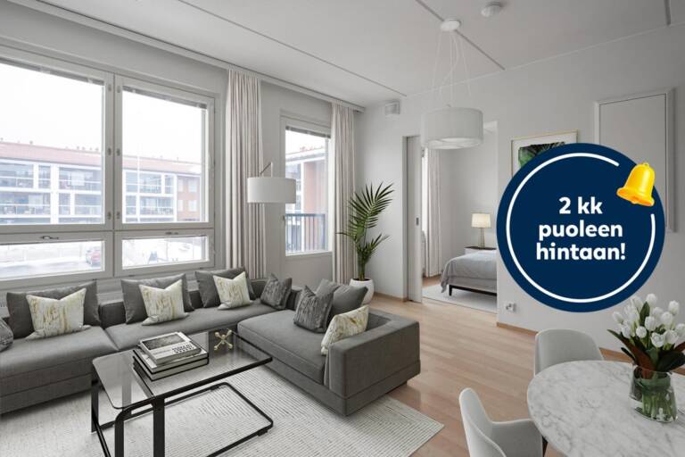 Pääkuva: digistailattu huoneistokuva.