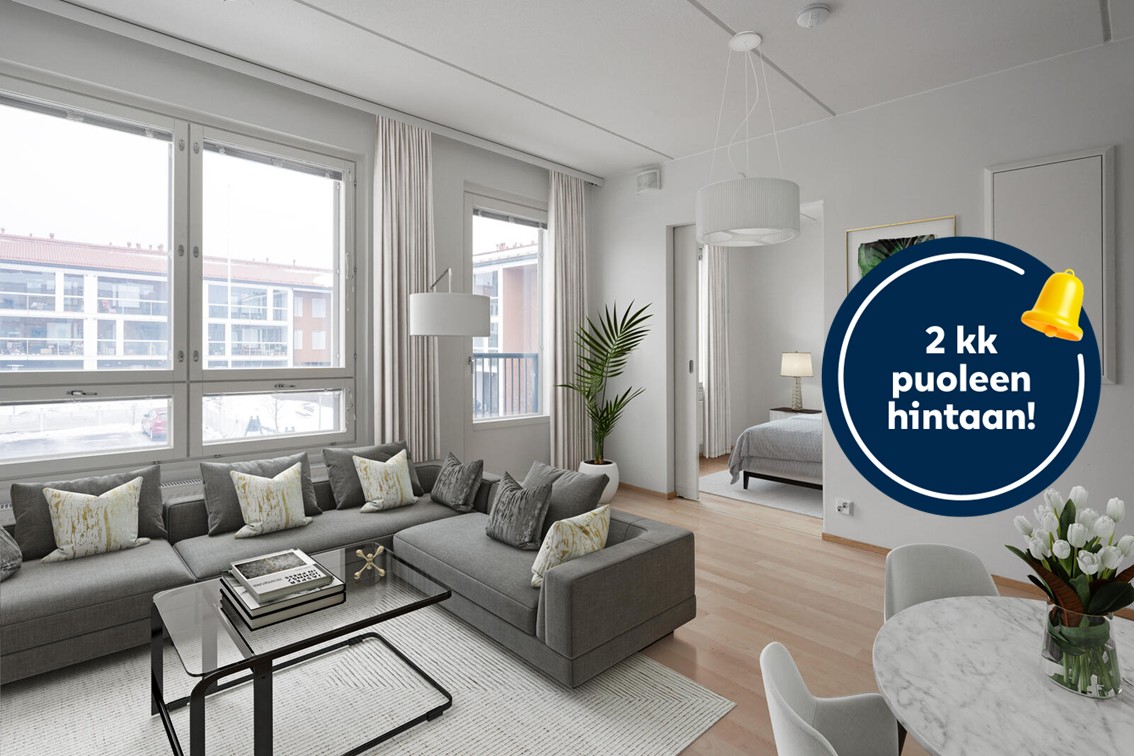 Pääkuva: digistailattu huoneistokuva.