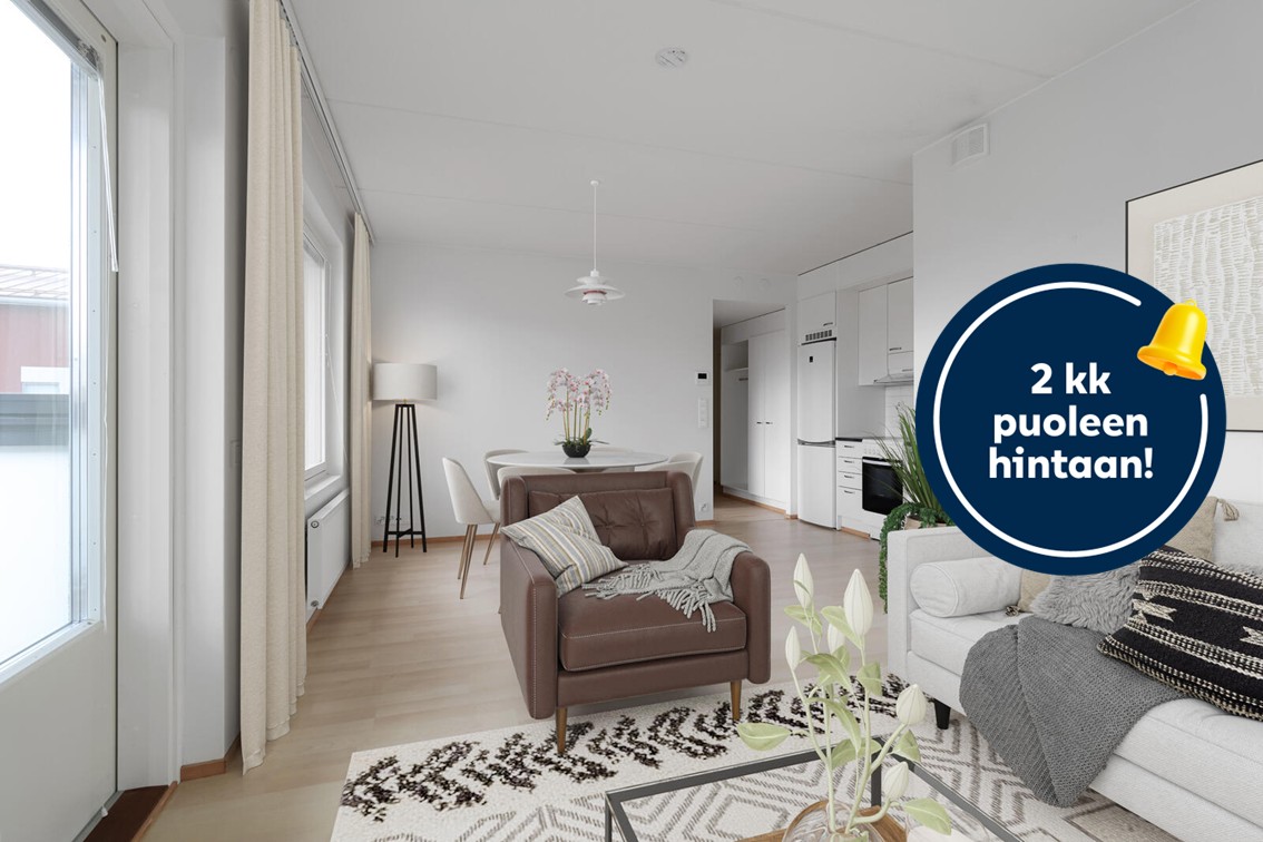 Pääkuva: digistailattu huoneistokuva.