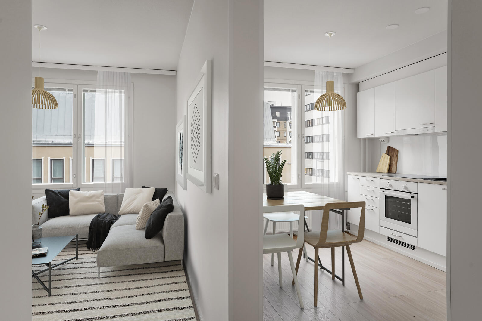 Pääkuva: Digisisustettu huoneisto.