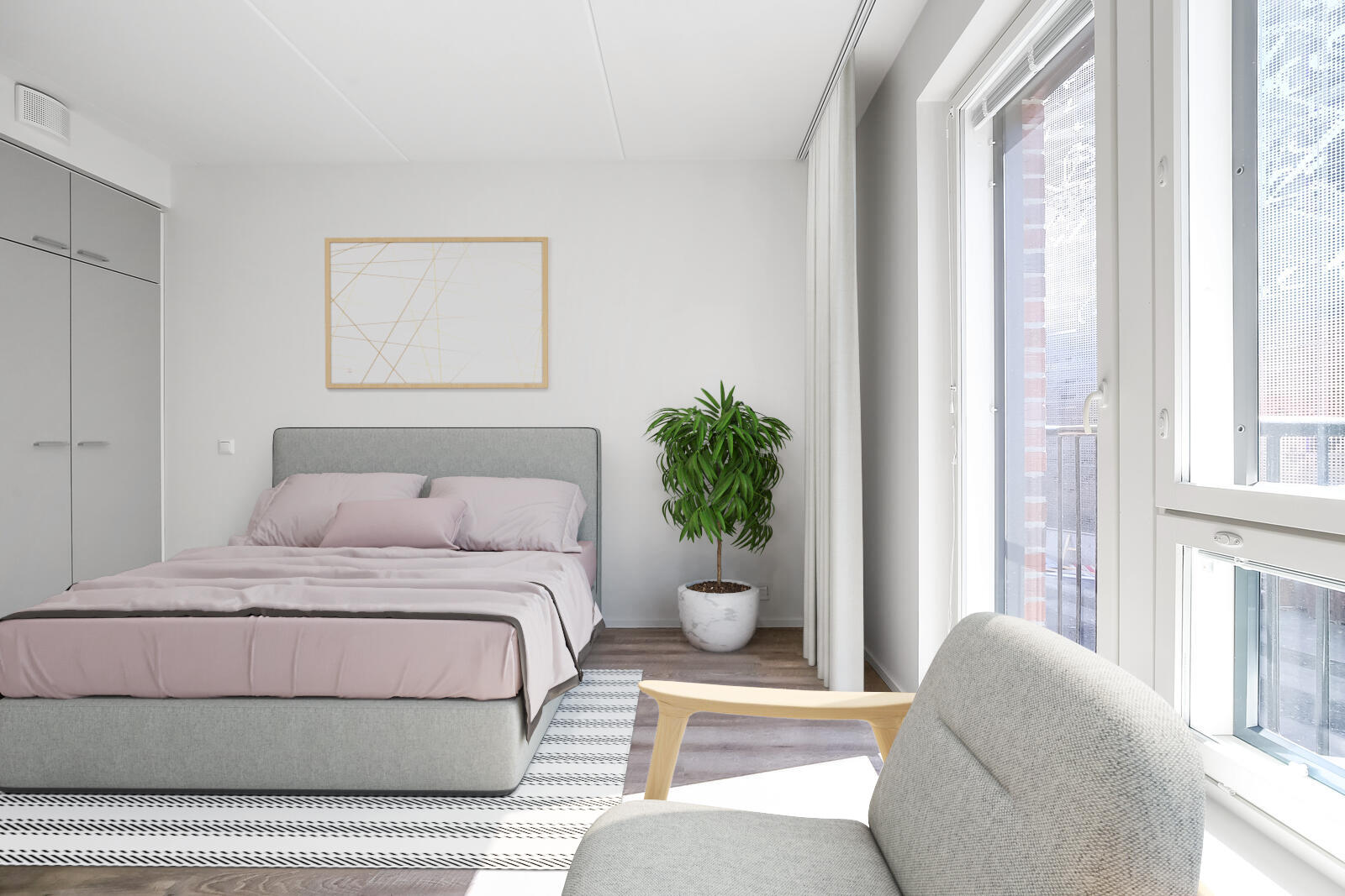 Pääkuva: digistailattu huoneistokuva.