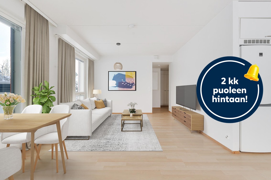 Pääkuva: digistailattu huoneistokuva.