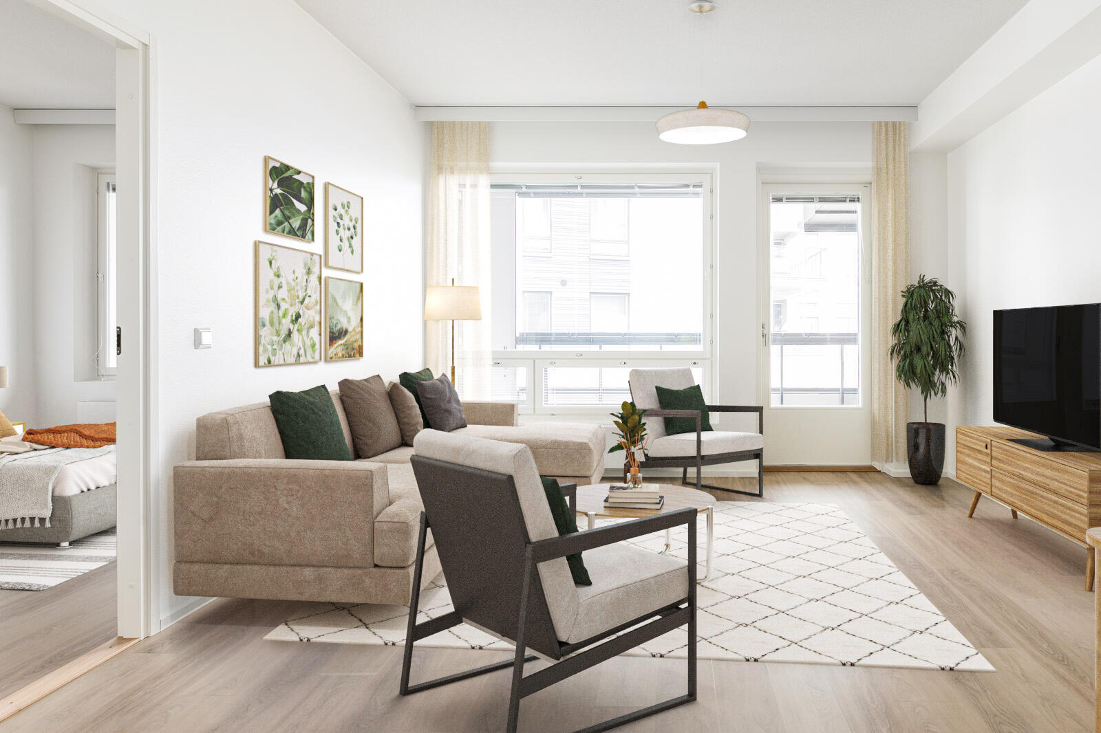 Pääkuva: digistailattu huoneisto.