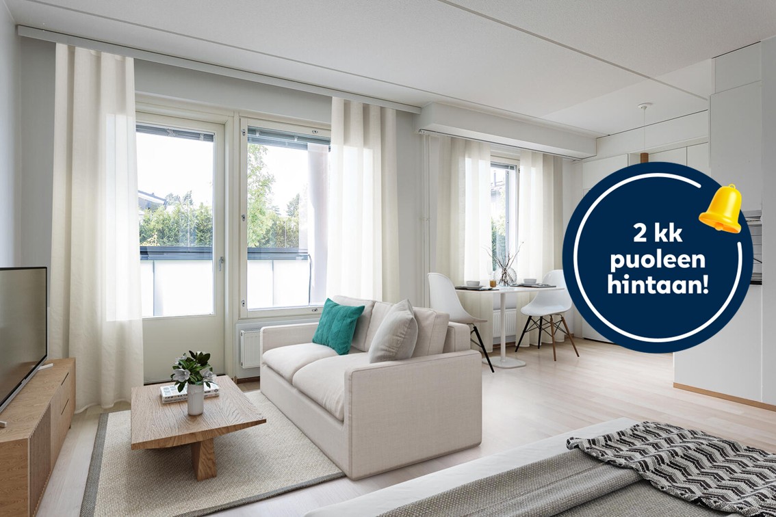 Pääkuva: digistailattu huoneistokuva.
