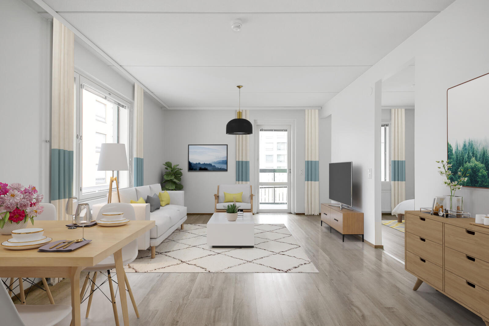 Pääkuva: digistailattu huoneisto.