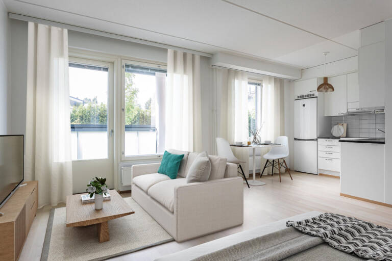 Pääkuva: digistailattu huoneistokuva.