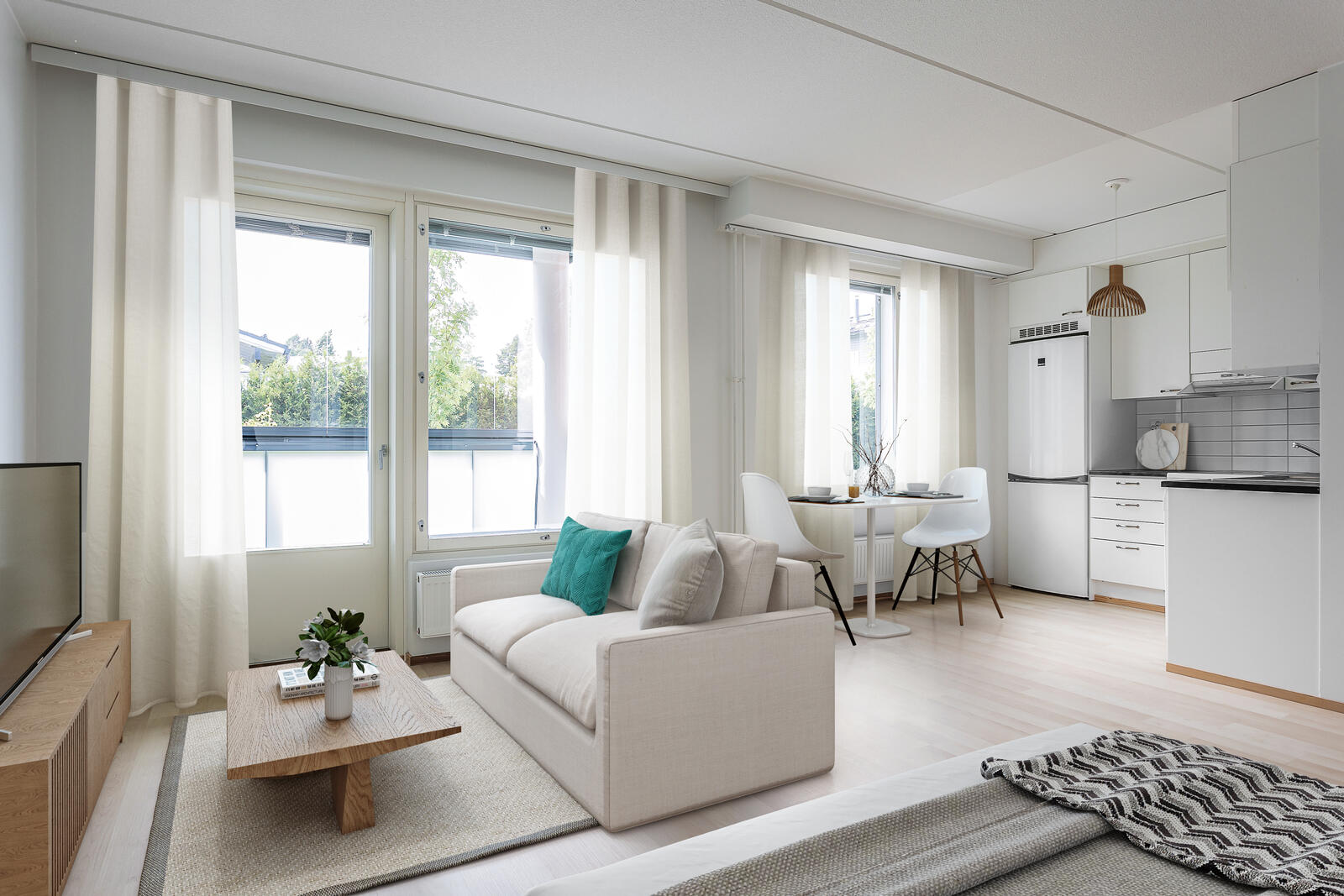 Pääkuva: digistailattu huoneistokuva.