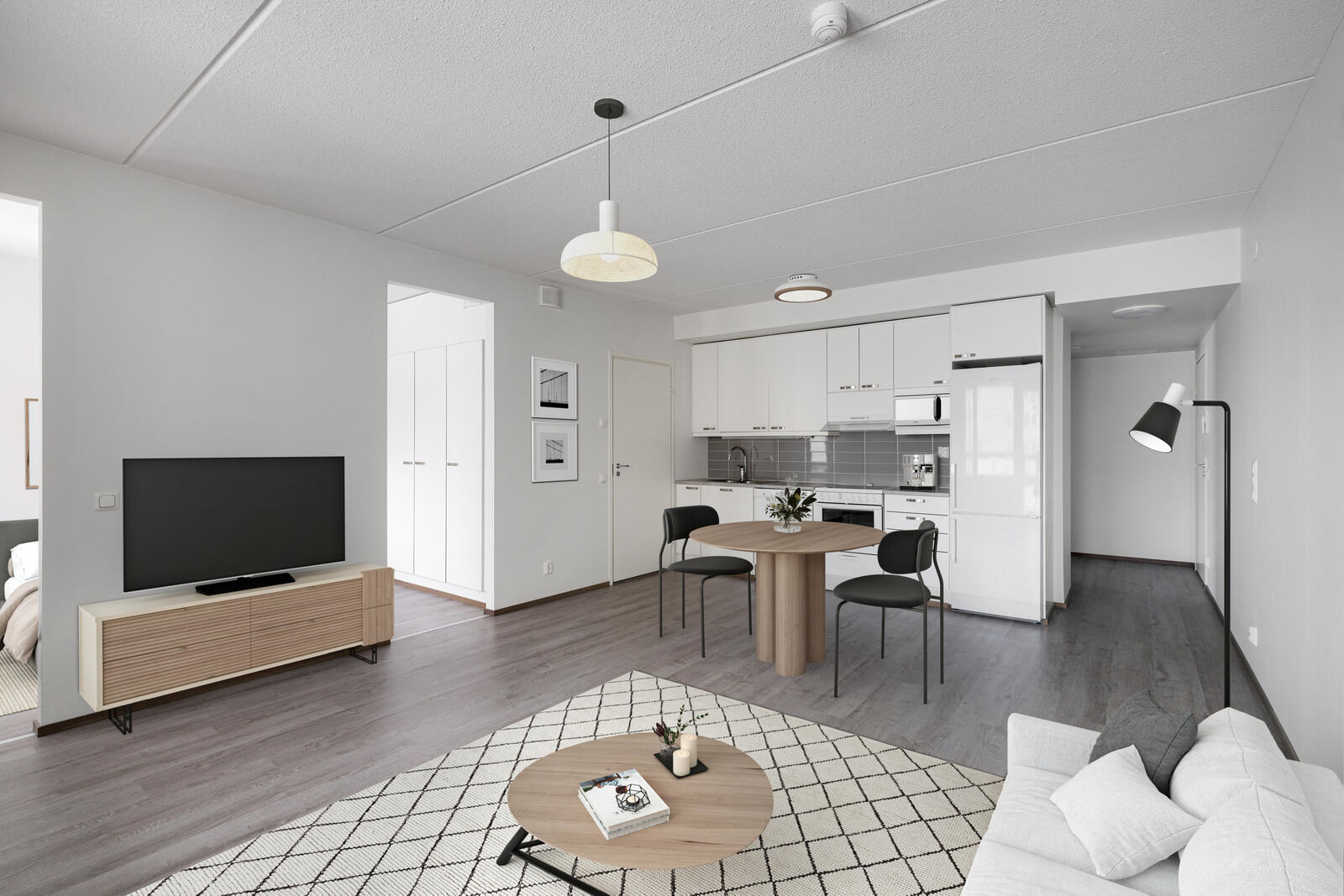 Pääkuva: digistailattu huoneistokuva.