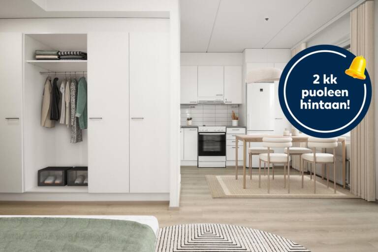 Pääkuva: digitaalinen sisustus. 2kk puoleen hintaan -logo.