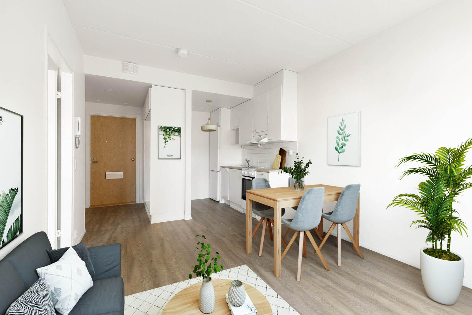 Pääkuva: digistailattu huoneistokuva.